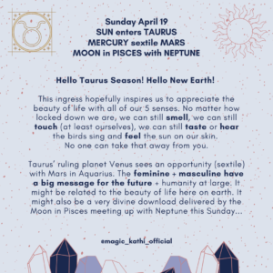 Taurus Season 2020, Mercury in Aries, Sun square Pluto and Venus in Gemini