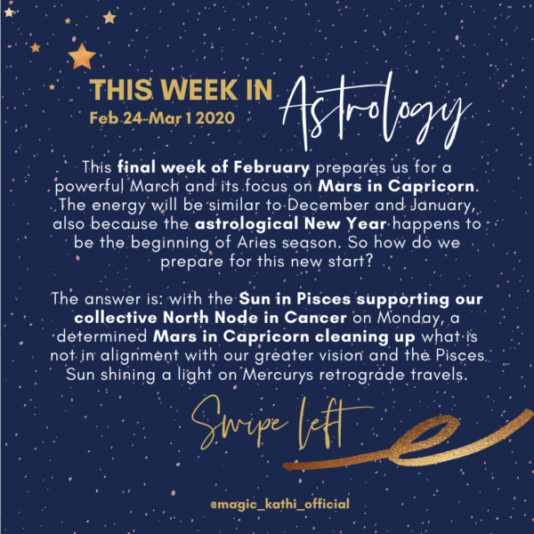 This week in Astrology: Mercury Retrograde in Pisces is highlighted by the Sun & Mars in Capricorn!